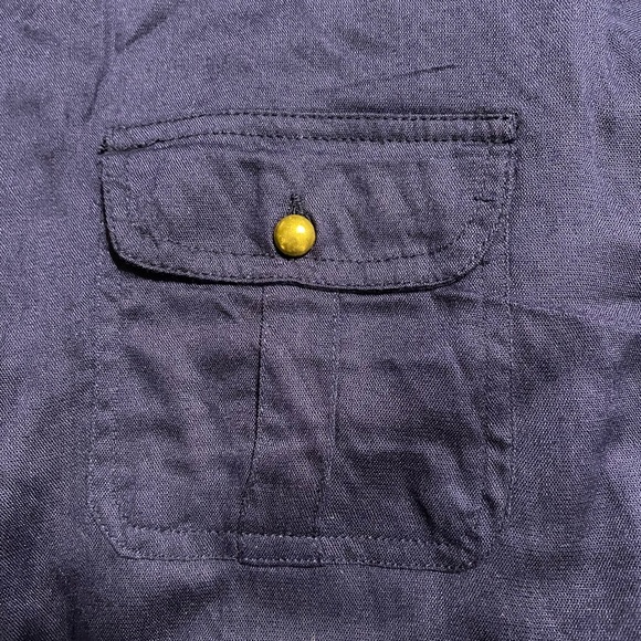 NWT Allison Brittney navy midi shirt dress - Picture 7 of 7